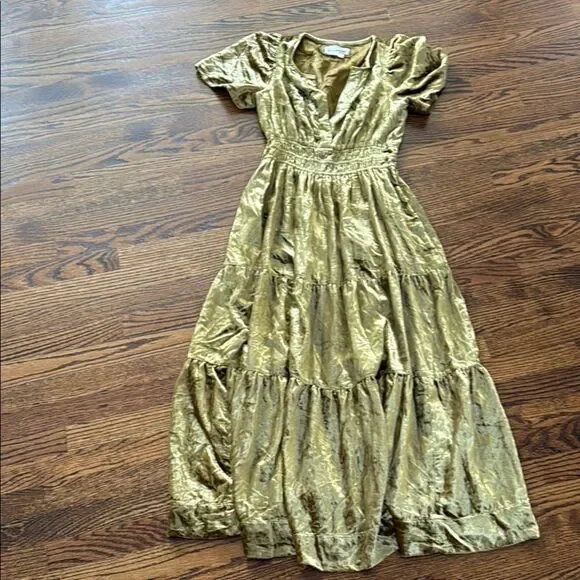 Anthropologie The Somerset Collection by Anthropologie Gold Maxi Dress